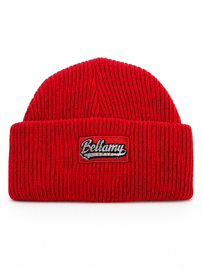 BELLAMY SIGNATURE RIBBED BEANIE — RED