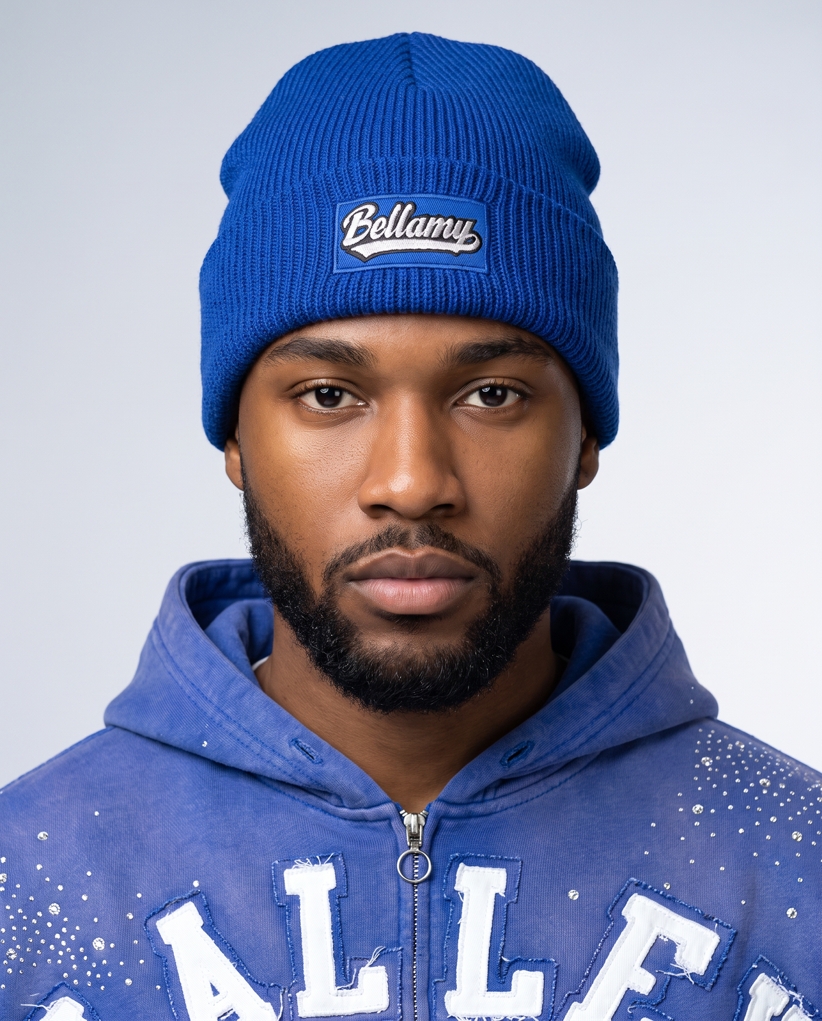 BELLAMY SIGNATURE RIBBED BEANIE — BLUE