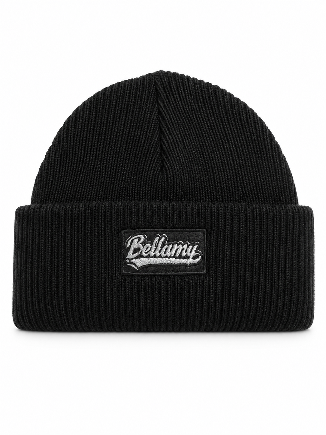 BELLAMY SIGNATURE RIBBED BEANIE — BLACK